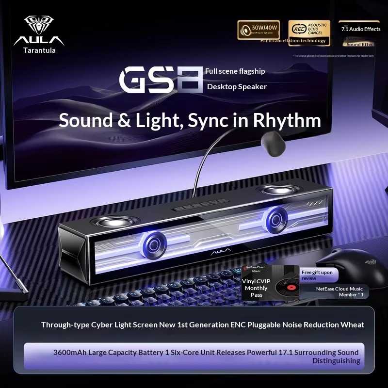 AULA GS8 gaming-speaker, een d - Rgb Computer Soundbar For Pc recensie en prijs